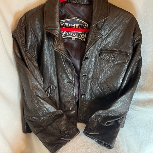 Vintage women’s  Blueline & company 100% leather bomber jacket. Size large - Picture 2 of 13